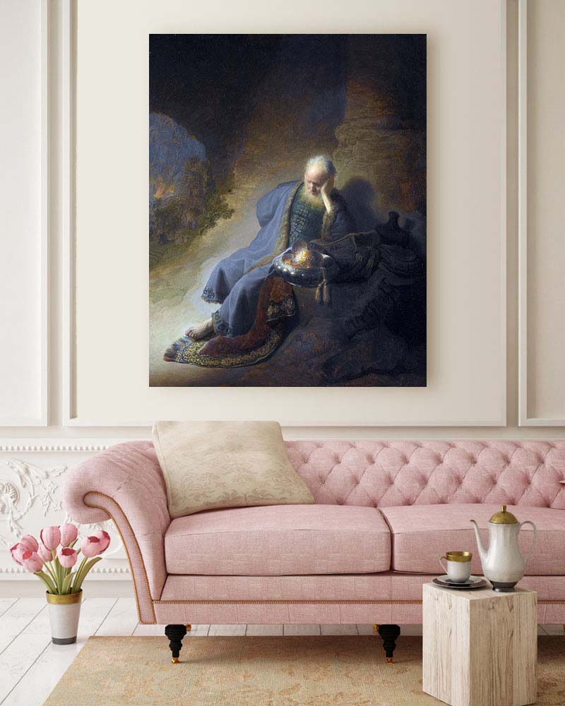 Obraz Rembrandt - Jeremiasz opłakujący zburzenie Jerozloimy - obrazek 2