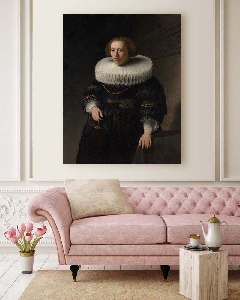 Obraz Rembrandt - Portret kobiety, prawdopodobnie członkini rodziny Van Beresteyn - obrazek 2