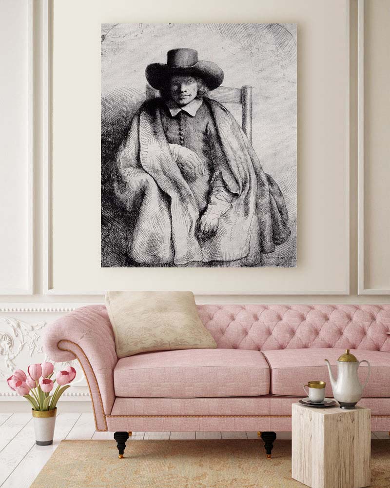 Obraz Rembrandt - Portret marszanda Clementa de Jonghea - obrazek 2