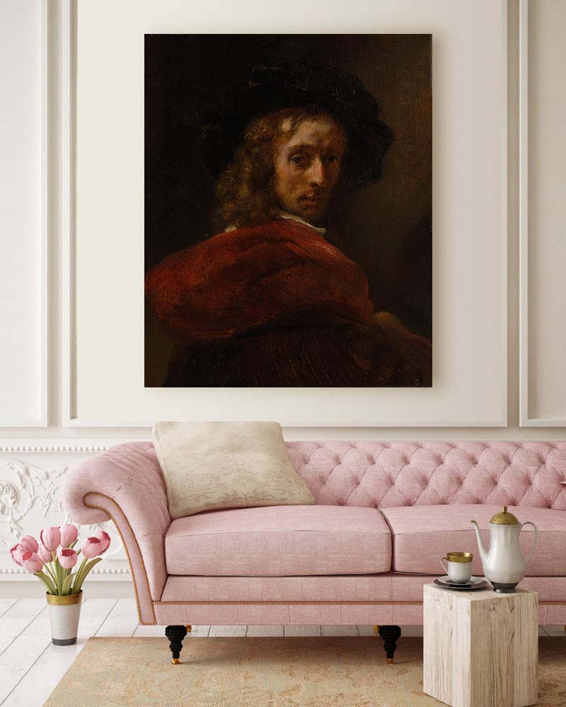 Obraz Rembrandt - Portret mężczyzny w czerwonej pelerynie - obrazek 2