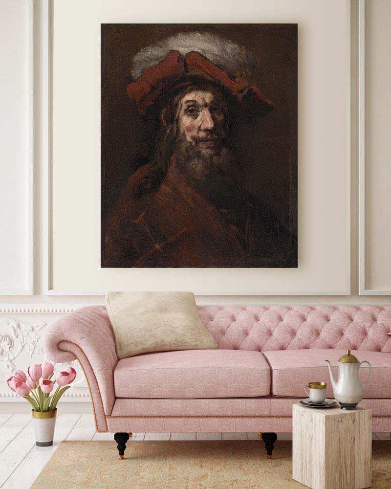 Obraz Rembrandt - Szkic olejny do rycerza z sokołem - obrazek 2