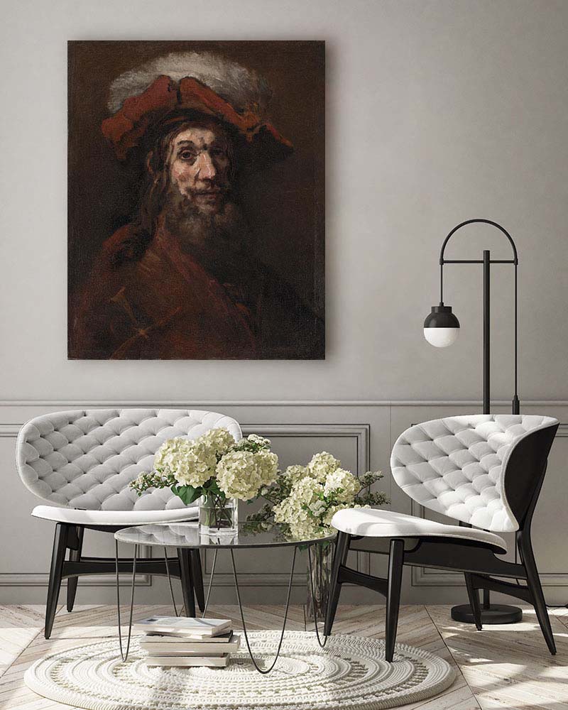 Obraz Rembrandt - Szkic olejny do rycerza z sokołem - obrazek 3