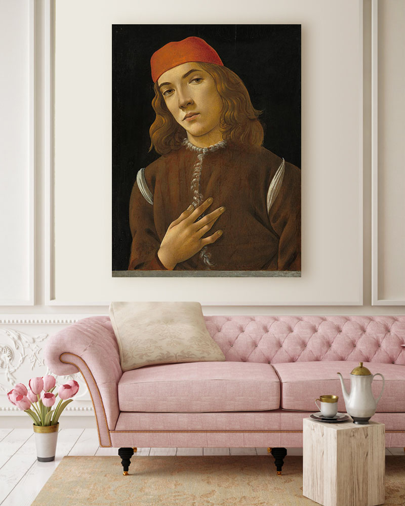 Obraz Sandro Botticelli - Portret młodego mężczyzny - obrazek 2