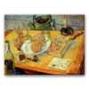 Obraz Vincent van Gogh - Martwa natura deska do rysowania, fajka, cebule i wosk