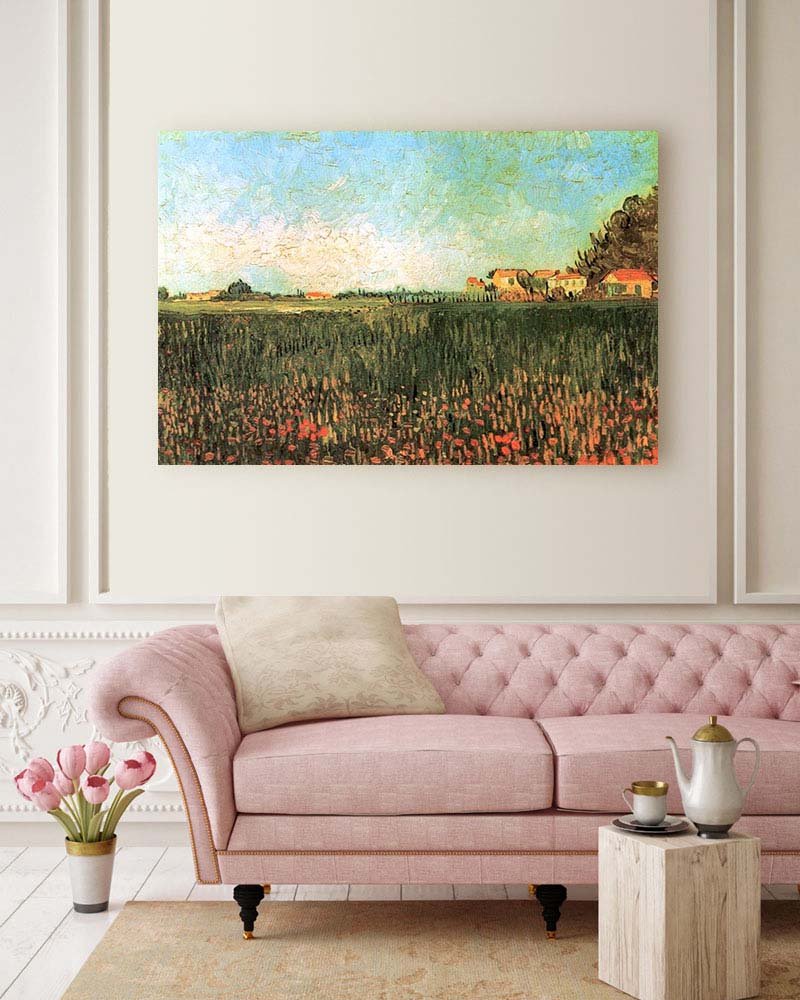 Obraz Vincent van Gogh - Gospodarstwo przy polu pszenicy nieopodal Arles - obrazek 2