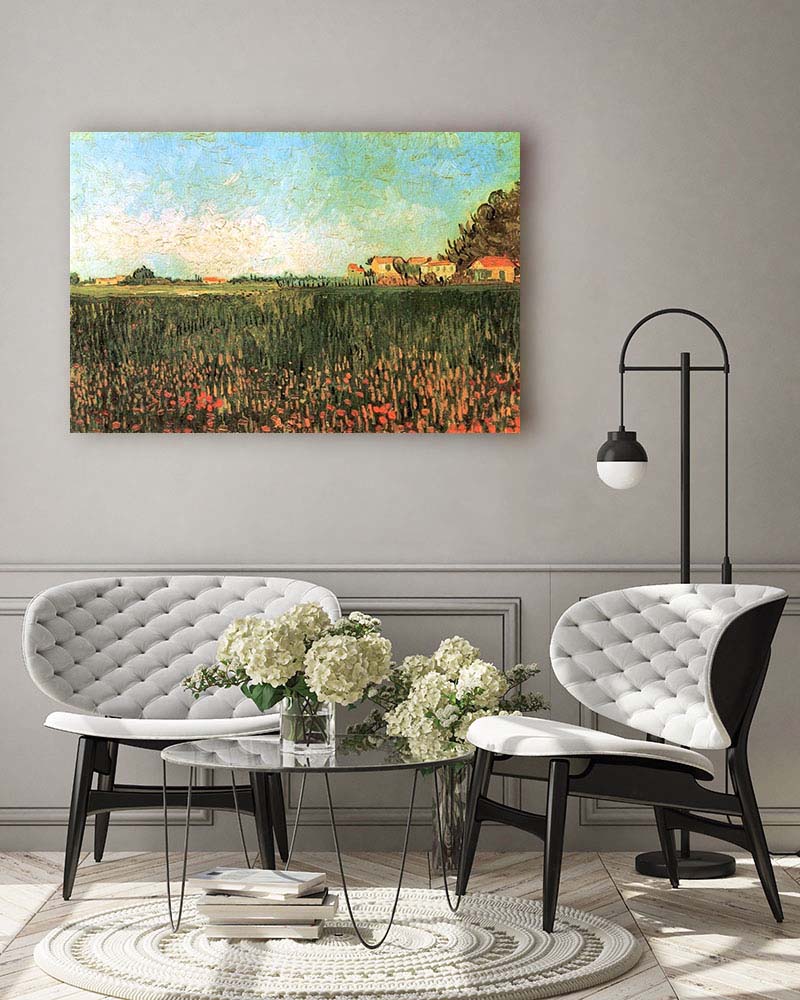 Obraz Vincent van Gogh - Gospodarstwo przy polu pszenicy nieopodal Arles - obrazek 3