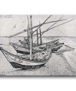Obraz Vincent van Gogh - Łodzie rybackie na plaży w Saintes Maries de la Mer