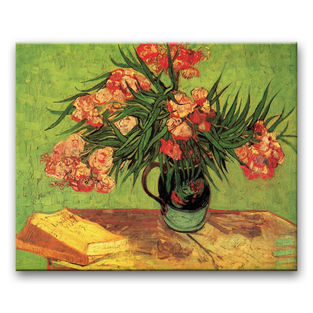 Obraz Vincent van Gogh - Martwa natura wazon z oleandrami i książki