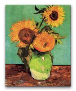 Obraz Vincent van Gogh - Trzy słoneczniki w wazonie 60x75